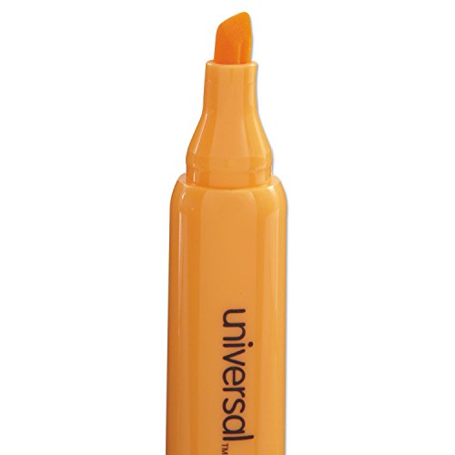 Universal Desk Highlighters, Fluorescent Orange Ink, Chisel Tip, Orange Barrel, Dozen #TOP2
