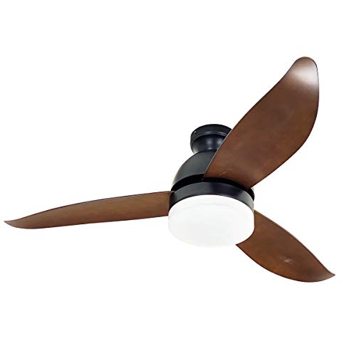 シーリングファンライト 大型3枚羽根 LEDライト内蔵 調光調色 赤外線リモコン 引掛シーリング対応 ダークブラウン／ブラック