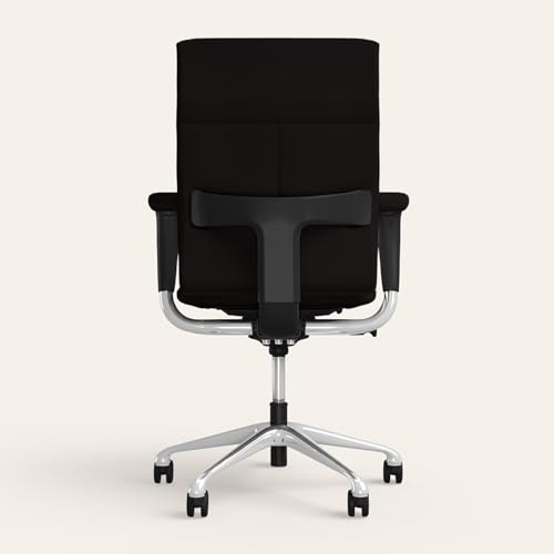 Image of Interio by Godrej La Sede Full Back Leather Executive Chair Black Ink, 5 Position Tilt Limiter