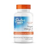 Doctor's Best Vegan Omega-3 EPA + DHA, Supports Eye, Brain, and Heart Health, Non-GMO, Gluten Free, Vegan, 60 Veggie Softgels