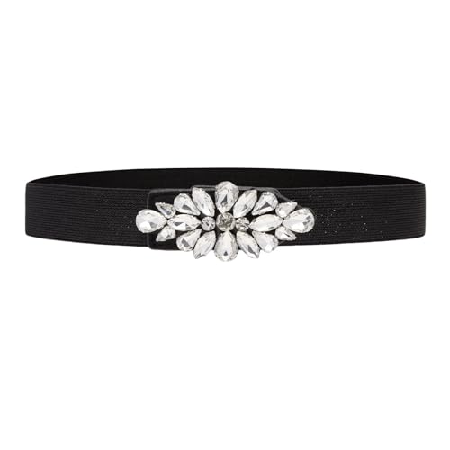 Womens Belts for Dress Fashion Rhinestone Elastic Bow Belt Skinny Waist Belt