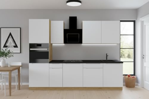 Genérico Muebles de Cocina Completa 280 cms Muebles Color Gris Claro Torre Horno ref-207D