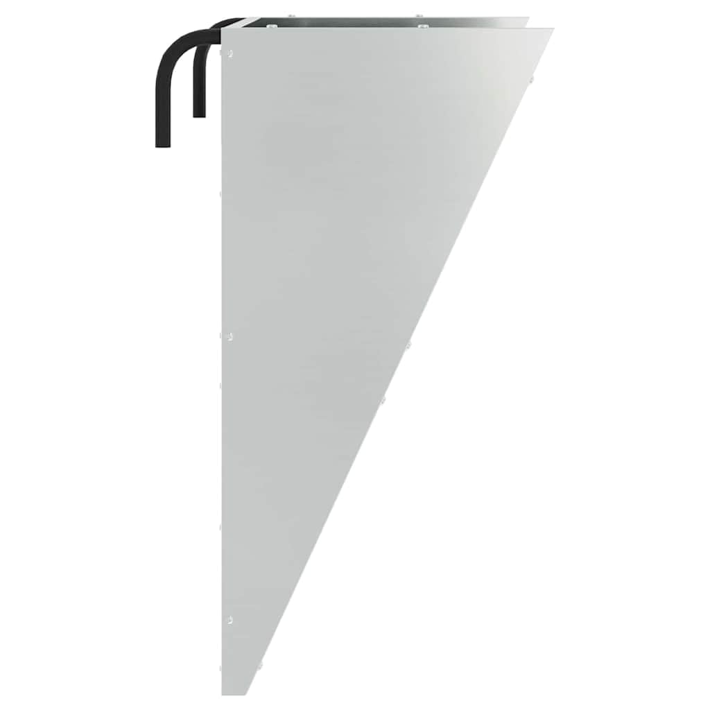 Comedero colgante de heno de acero galvanizado plateado, 61 x 33 x 66 cm, para interior y exterior, 5 kg de capacidad, resistente a la intemperie, robusto comedero para ganado moderno