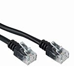 ASNQ 4m ADSL Ultra High Speed Broadband Modem Cable RJ11 to RJ11 Telephone Extension Internet Wire Network Black (Availability in 3m, 5m, 10m, 15m, 20m) 4m