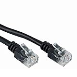 ASNQ 15m ADSL Ultra High Speed Broadband Modem Cable (RJ11 to RJ11) Telephone Extension Internet Wire Network Black (Available in 3m, 5m, 10m, 15m, 20m)