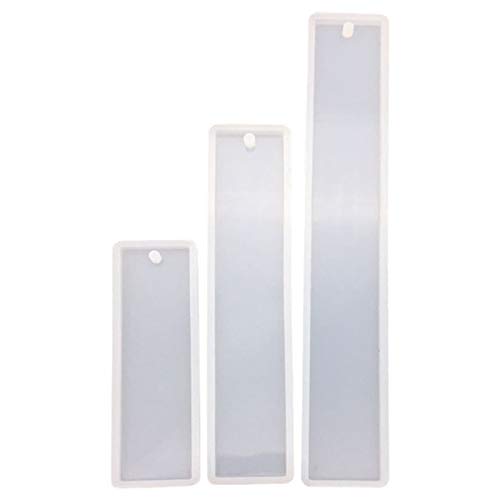 Molde Rectangular Hacer con Agujero Moldes Reutilizables Resina Silicona Transparente Molde Marcapáginas Hecho Mano Moldes Bricolaje Marcadores de Joyería Fabricación de Accesorios para Manualidades Cover