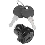 Hemobllo Black Cabinet Cam Thumb Lock Set Metal Toolbox Storage Drawer Cam Lock Replacement for Mailbox Office Home Security 1pcs