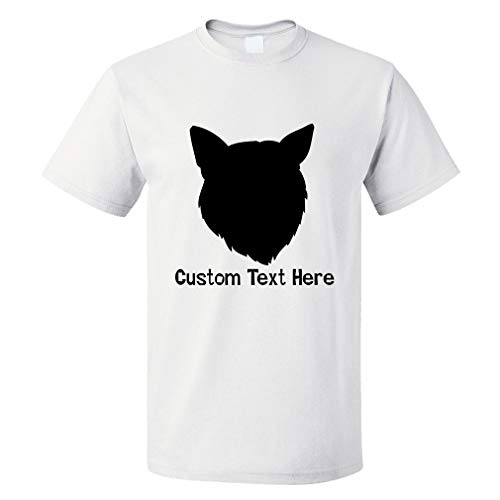 Custom Funny Graphic T Shirts for Men Swedish Vallhund Silhouette Cotton Top White Personalized Text Here X Large