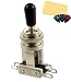 Switchcraft EP-4066 Short Straight Toggle Switch Bundle with Fender Picks and Austin Bazaar Polishing Cloth