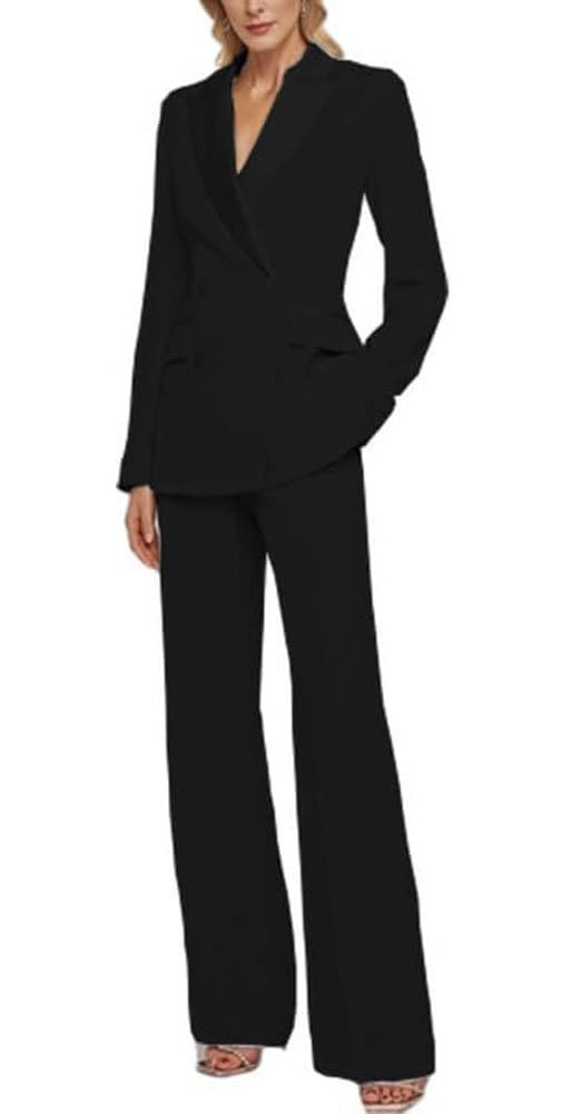 Botong Double Breasted Womens Pant Suit Slim Fit Work Professional Business Suit Prom Party Tuxedos