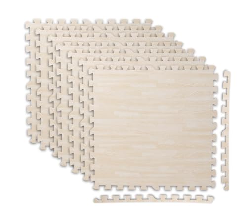 Image of Art3d 48 Sq.Ft Eva Puzzle Exercise Mats, 24 inchx24 inch x 1 /2 inch Thick Foam Interlocking Tiles for Flooring, Workout, Gym Equipments, Pack of 12, White Oak