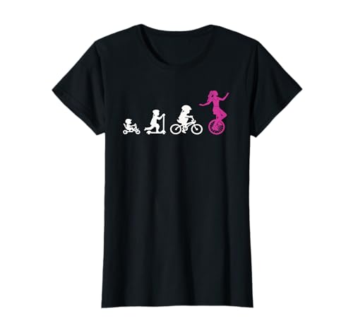 Einradfahrerin Evolution Artisten Zirkus Mädchen Einrad T-Shirt