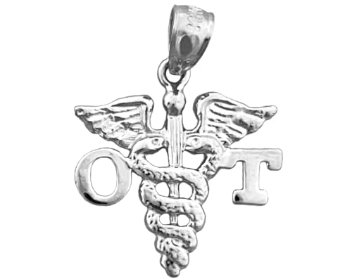 14K Gold OT Occupational Therapist Caduceus Charm 6