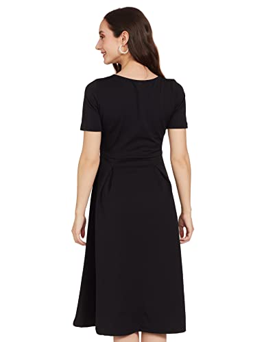 Image of Amazon Brand - Symbol Women's Crepe Fit and Flare Midi Dress