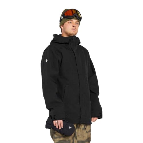 Volcom Men's Brighton Hooded Snowboard Ski Winter Jacket, Black S5