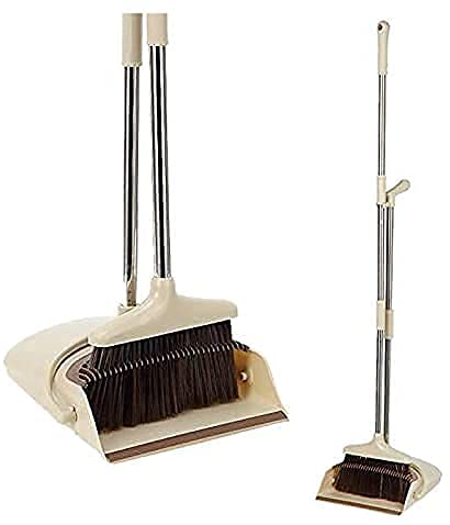 Amigos Store™ Dustpan and Brush, Broom and Dustpan Set, Household Dust pan Combo with Long Handle for Indoor Outdoor Household Cleaning and Sweeping