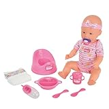 Simba - New Born Baby - Poupon Rose Boit Fait Pipi - 43cm - Nombreux Accessoires Inclus - 105039005