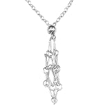 Generico Colgante de acero inoxidable con marco de cadena, colgante de piedra intercambiable, para bodas, fiestas, reuniones, ocasiones de estilo de joyería