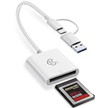 Ticenpe CFexpress Type B Card Reader 10Gbps, USB-C/USB-A CFexpress Adapter, USB 3.2 Gen 2 CF Memory Card Reader Compatible with Windows/Mac/Linux for Phone, Laptop, Tablet, ect.