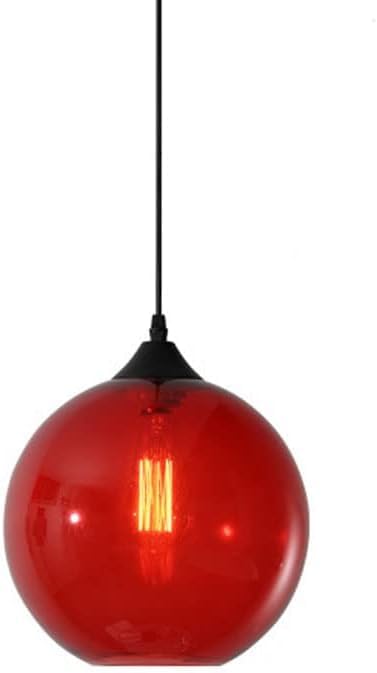 Lustre suspension globe en verre soufflé 25cm luminaire chic et industriel pour cuisine