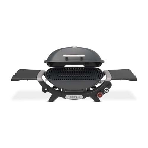 Image of Weber Q 2800N+ Liquid Propane Portable Grill, Charcoal Grey - Wide 250-700F Temp Range with Plus Burner for Searing, Low‑Temp Roasting & High-Dome Lid for Travel & Camping