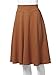 SSOULM A-Line Midi Skirt - Made in USA - Stretchy High Waisted Flare Skirts with Plus Size Brown 2XL