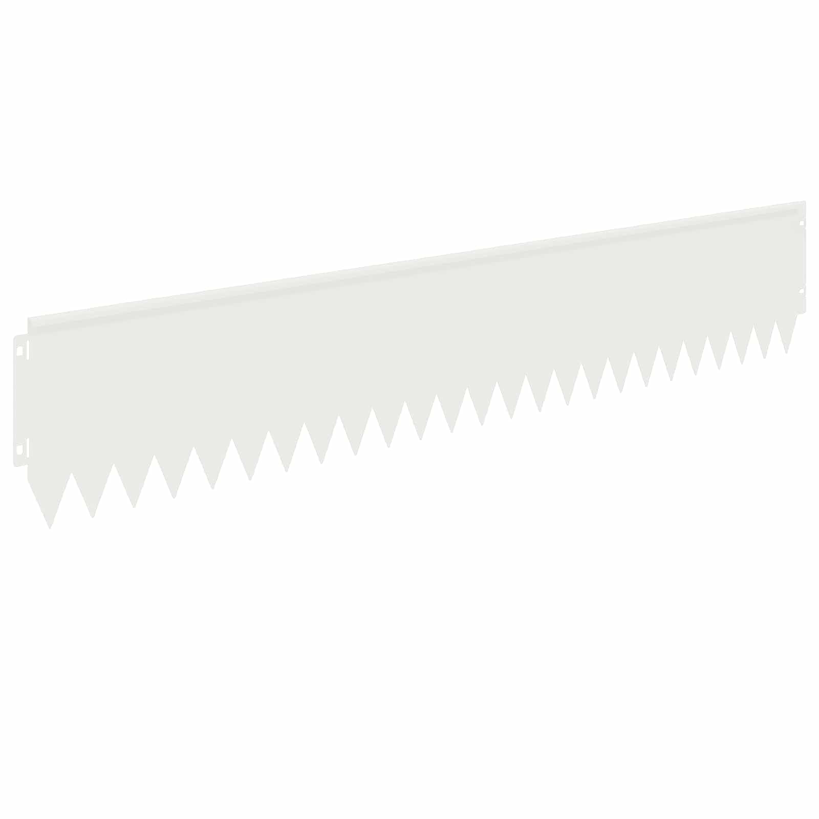 Juego de 10 bordes de césped de metal 103 x 20 cm, borde flexible de acero con recubrimiento en polvo para jardín, parterres y caminos, bordes de césped, color blanco