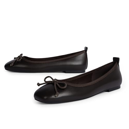 Image of Modatope Womens Flats Ballet Ballerina Flats for Women | Bow Bowknot Square Toe Slip on Flats, Dressy Comfort Ballet Shoes for Work, Driving, School, Travel & Daily Outings