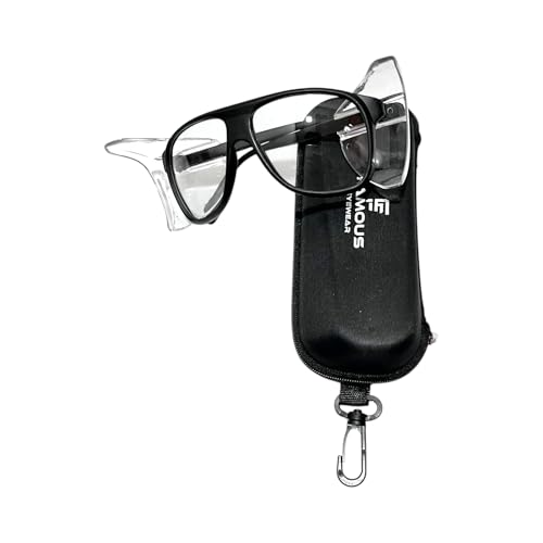 Image of FAMOUS Prescription safety eyeglass frames for men and women tr90 material polycarbonate side shield material black colour frame
