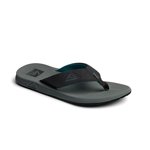 Reef Phantoms Mens Beach Flip Flop, Water Friendly, Soft and Supportive Molded Footbed, Grey/Black/Green, 9 by REEF - Image 7