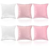 Pink Series Throw Pillow Covers 6 Pcs 18' x 18' Decorative Pillow Covers for Couch Soft Velvet Square Pillows Cover for Sofa Bedroom Patio Balcony Picnic Coquette Party Decor Accessories, No Inserts