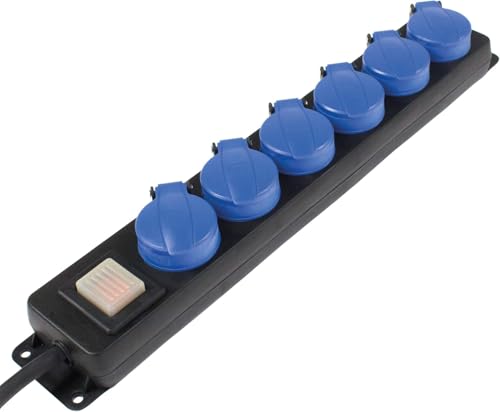 as - Schwabe regleta de enchufes Industrial con 6 Tomas -