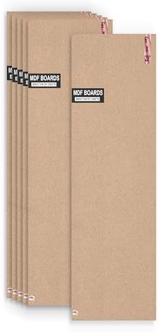 Variety Canvas 6 Piece 20 x 6 Inch Large MDF Boards for Art and Craft, Wood MDF Sheets for Craft Work, DIY MDF Cutouts