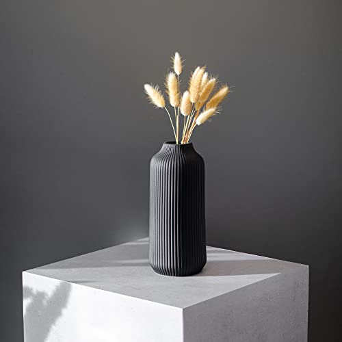 Ceramic Vase in Nordic Style, Deco Large for Pampas Grass Boho Deco Black Matt 10 Inch Flower - Image 3