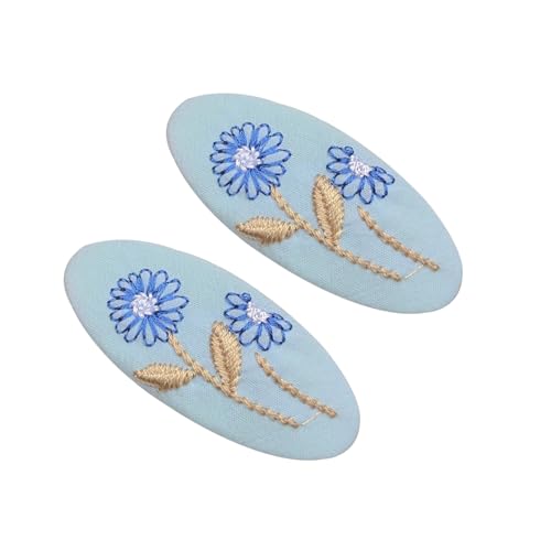 Set de 2 pinzas vintage bordadas para cabello miniatura 1