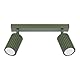 SOLLUX lighting Deckenlampe Deckenleuchte Deckenstrahler Aluminium 2 Flammig 30 x 6,5 x 16,5 cm Karbon Olivgrün