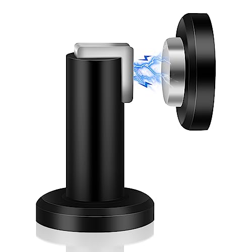 Magnetic Door Stop, Black Door Stopper, Wall Floor Mount Magnetic Door Holder Heavy Duty Magnet Door Catch