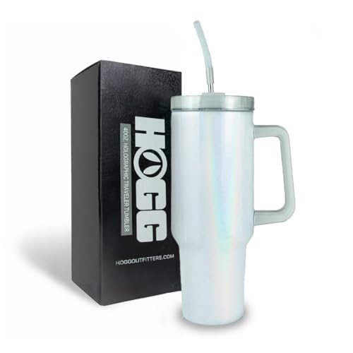 Hogg 40oz Traveler - Holographic Shimmer, 40 oz Sublimation Tumblers Bulk, Sublimation Tumblers with Handle