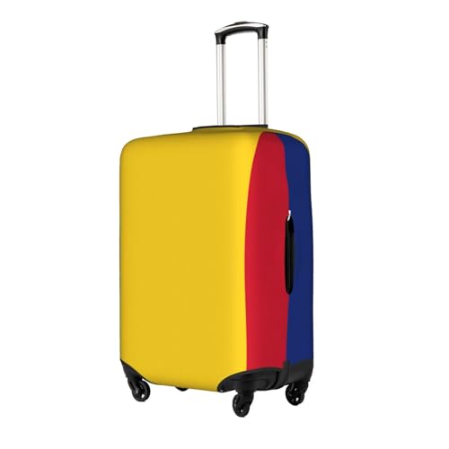 Housse de valise élastique drapeau Roumanie blanc taille L 45-81 cm