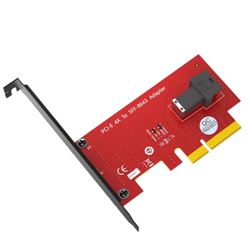 JUYAXIN Eficiente convertidor SFF 8643 a PCIeX4 NVME de disco sólido a adaptador PCIE para amplias aplicaciones