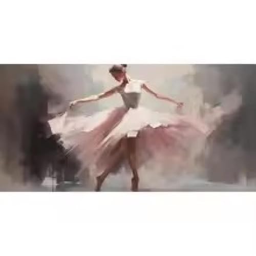 Peinture sur toile abstraite de ballerine pour un salon moderne chic