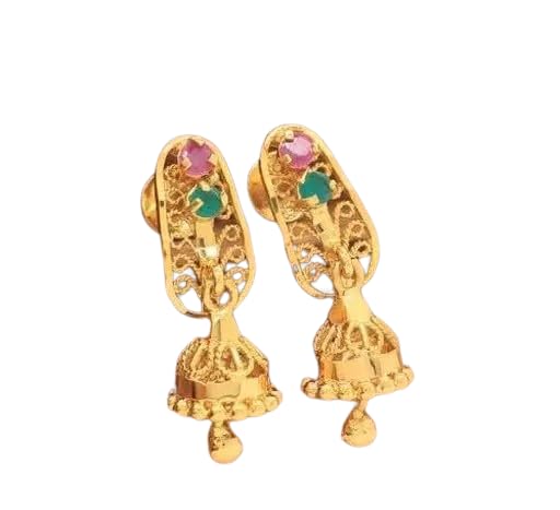 NANDANA COLLECTIONS ONE GRAM GOLD Baby Top Jhumki Earrings for Women Birthday Gift for Girls & Women Anniversary Gift for Wife | Lovely Gift (B0CMDB4W18) Amazon Price History, Amazon Price Tracker
