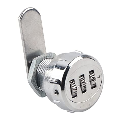 Cerradura de Armario con Combinación 250, Cerradura con Código de Seguridad de Contraseña Conveniente de Acero Inoxidable Plateado #3 Armario de Leva de Combinación de Código de (Gabinete de metal de