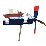 Funny Whirligig Garden Decor, Jaws Disaster Whirligig - Outdoor Disaster Whirligig Decor Art, Whirligigs Wind Spinners, Whirligig Decor for Patio Lawn or Garden (Jaws)