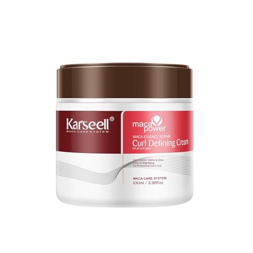 Karseell Crema Definidora de Rizos 100 ml – Crema de Rizos para Cabello Rizado y Ondulado, Hidratante, Anti Encrespamiento y Fijación Flexible