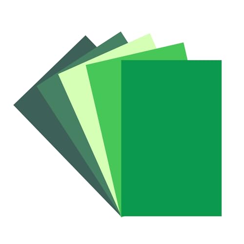 Bazyrock 30 Sheets Green Cardstock 8.5'' X 11'', 5 Colors Assorted Green Colored Card Stock Paper 90Lb/250Gsm Perfect For Festive Decor Diy Greeting Cards Arts And Crafts