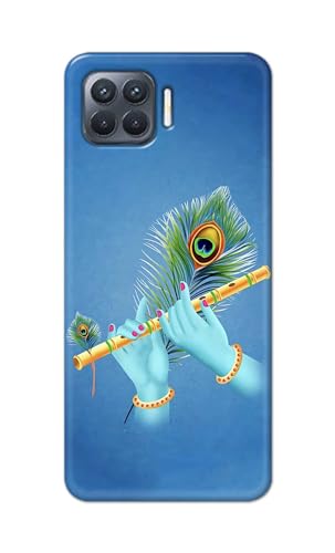Image of PRINTFIDAA Printed Hard Back Cover Case for Oppo F17 Pro | Oppo A93 4G | Oppo Reno4 F | Oppo Reno 4 F Back Cover (Flute in Krishna Hands) -112