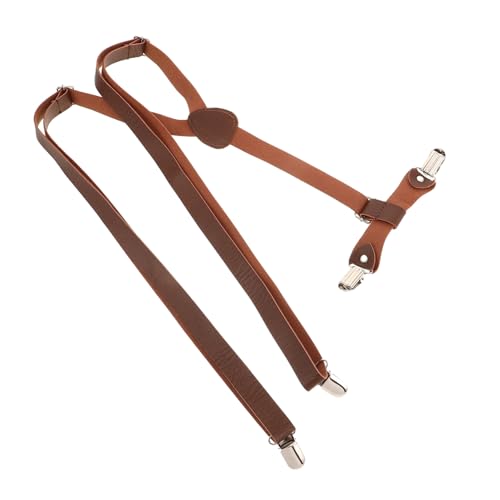 FRCOLOR Comfortable Adjustable Elastic Strap Suspenders for Men and Women Shaped Design Durable Material Versatile Pant Accessory for Everyday Wear Stylish Clips for Jeans and Dress Pants