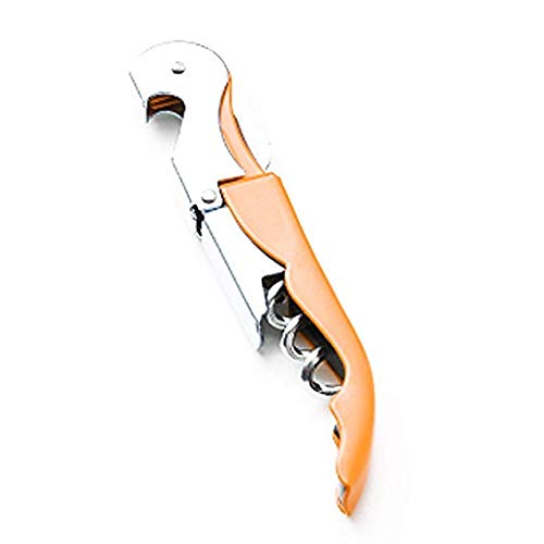 Taisuko Doppio incernierato Ristorante apribottiglie di Vino, Compatto Inox Pieghevole cavatappi con taglierina di Lamina Seghata (Arancio)