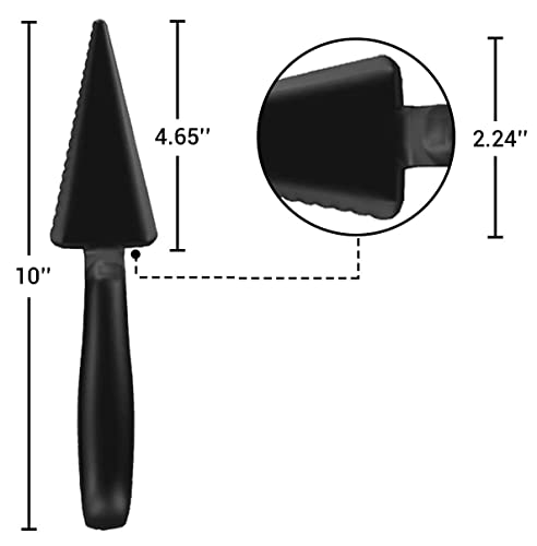 Bits N Things 10 Inch Plastic Pie Server - Disposable Cake/Pie Server And Cutter Utensils, Heavy Duty Server, Dessert Cutter, Pizza Slicer, Wedding Flatware - Pack Of 72 (Black) #TOP2